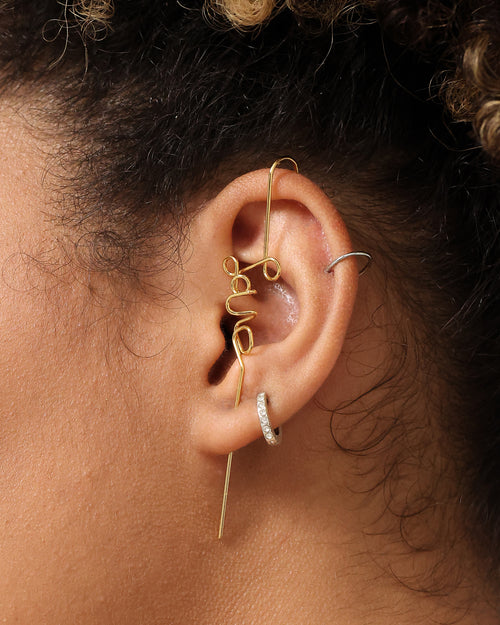 Raising Hell Women's Love Earring Cuff Gold