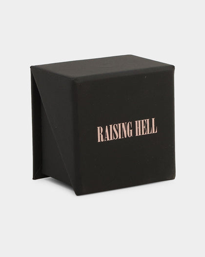 Raising Hell Women's Pastel Hearts Ring Gold/Blue