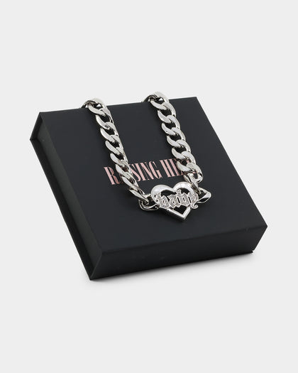 Raising Hell Women's Love Your Girl Chain Iced White Gold