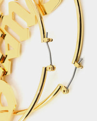 Raising Hell Women's Queen Hoop Earrings Gold