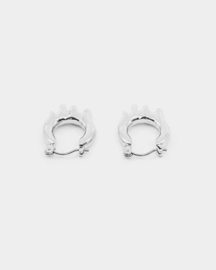 Wild For The Weekend Paint Dripping Earrings Silver