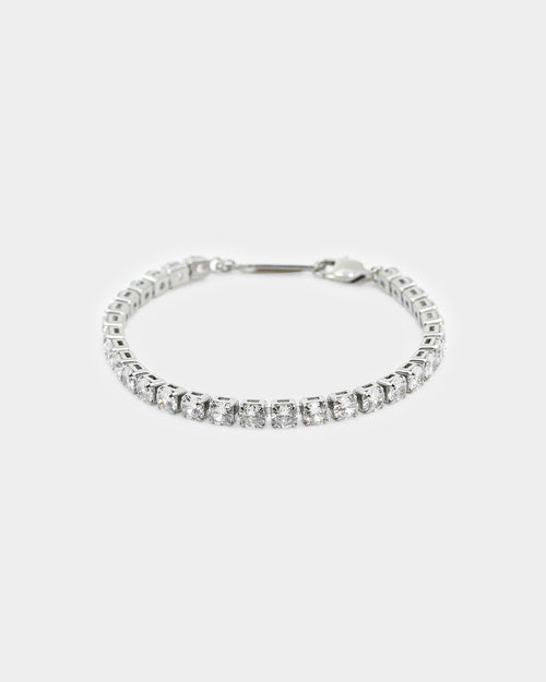 NXS Round Cut Tennis Bracelet Iced White Gold