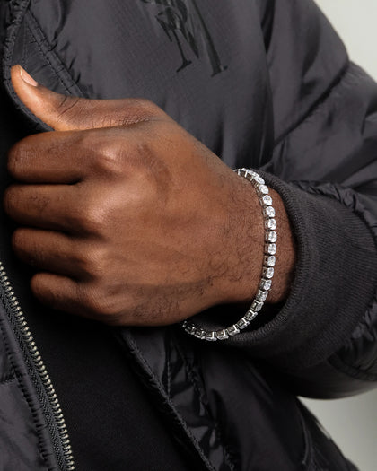 NXS Round Cut Tennis Bracelet Iced White Gold