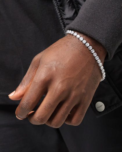 NXS Round Cut Tennis Bracelet Iced White Gold