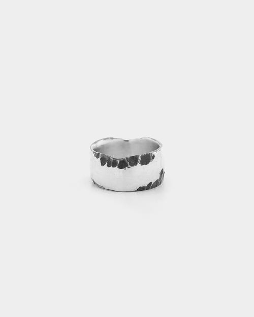 PYRA PYRA x BLKDVL Eroded Cuff Ring Silver