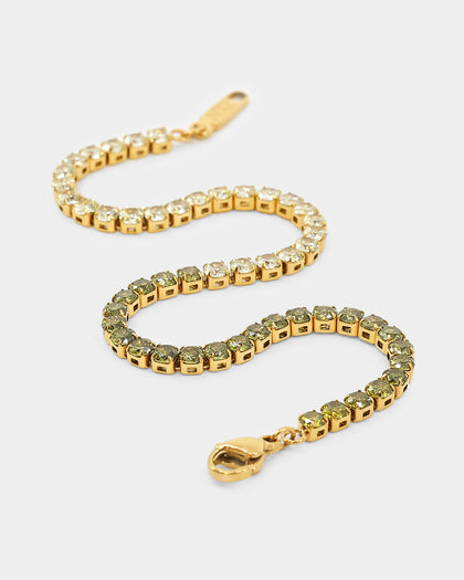 NXS 3mm Tennis Gradient Bracelet Green/Gold