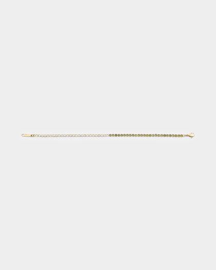NXS 3mm Tennis Gradient Bracelet Green/Gold