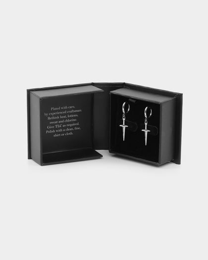 NXS Dagger Earrings White Gold