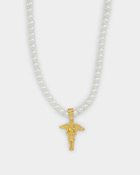 NXS Cupids Pearl Necklace Gold