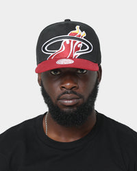 Mitchell & Ness Miami Heat 'Hardwood XL Crop Logo' Pro Crown Snapback Black