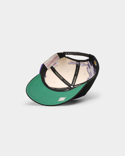 Mitchell & Ness Los Angeles Lakers 'Cream Paintbrush' Deadstock Snapback Cream