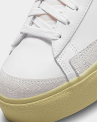 Nike Women's Blazer Low Platform Shoes White/White-Lemon