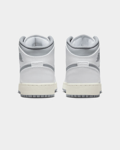 Jordan Kids' Air Jordan 1 Mid (GS) "Vintage Grey" White/Stealth