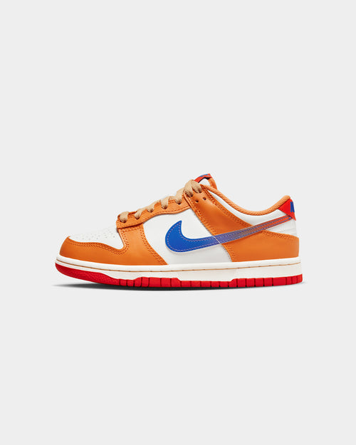 Nike Kids' Dunk Low (GS) "Orange/Blue" Sail/Game Royal/University Red