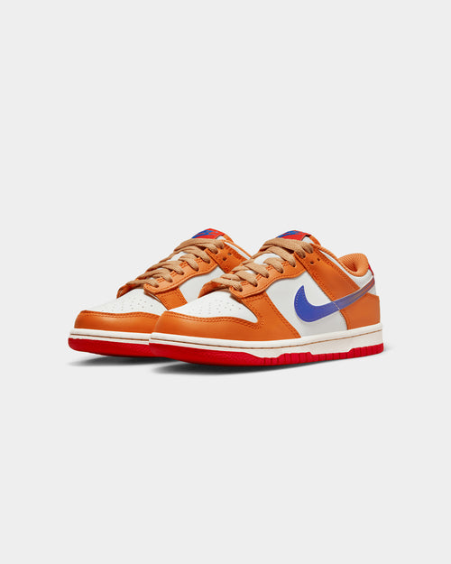 Nike Kids' Dunk Low (GS) "Orange/Blue" Sail/Game Royal/University Red
