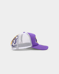 Mitchell & Ness Los Angeles Lakers 'NBA Off The Backboard' Trucker Snapback Purple