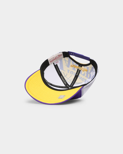 Mitchell & Ness Los Angeles Lakers 'NBA Off The Backboard' Trucker Snapback Purple