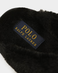 Polo Ralph Lauren Women's Kayleigh Scuff Bear Slipper Black Suede