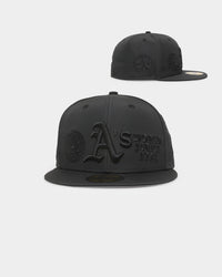 New Era Oakland Athletics 'Triple Black Multi Logo Prolight' World Series 59FIFTY Fitted Black/Black