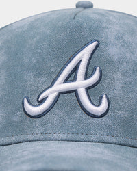New Era Atlanta Braves 'Sky Blue Washed Suede' 9FORTY A-Frame Snapback Pastel Blue