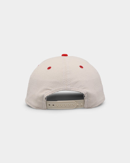 New Era Redcliffe Dolphins 'NRL Retro Script Corduroy' Golfer Snapback Chrome White