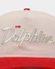 New Era Redcliffe Dolphins 'NRL Retro Script Corduroy' Golfer Snapback Chrome White