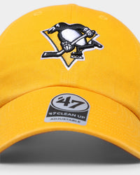 47 Brand Pittsburgh Penguins Clean Up Strapback Gold