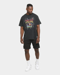 Mitchell & Ness Chicago Bulls Vintage Lightning Short Sleeve T-Shirt Black Wash