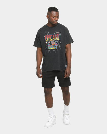 Mitchell & Ness Chicago Bulls Vintage Lightning Short Sleeve T-Shirt Black Wash