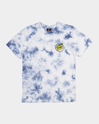 Santa Cruz Kids' Checked Out Flamed Dot Front T-Shirt Blue Tie Dye