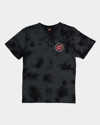 Santa Cruz Kids' Checked Out Flamed Dot Front T-Shirt Black/Black Tie Dye