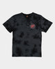 Santa Cruz Kids' Checked Out Flamed Dot Front T-Shirt Black/Black Tie Dye