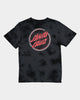 Santa Cruz Kids' Checked Out Flamed Dot Front T-Shirt Black/Black Tie Dye