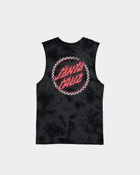 Santa Cruz Kids' Checked Out Flamed Dot Muscle T-Shirt Black/Black Tie Dye