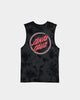 Santa Cruz Kids' Checked Out Flamed Dot Muscle T-Shirt Black/Black Tie Dye